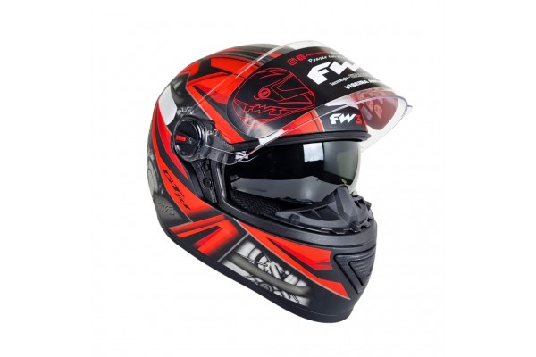 CAPACETE FW3 GTX R1 C/OCULOS PRETO FOSCO/VERMELHO Nº56/58/60